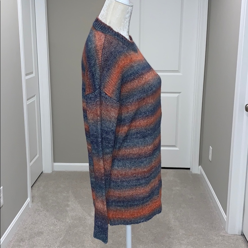 BB Dakota faded denim multi-colored crew neck sweater - Picture 3 of 6